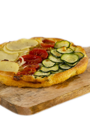 Focaccia di semola con verdure di stagione