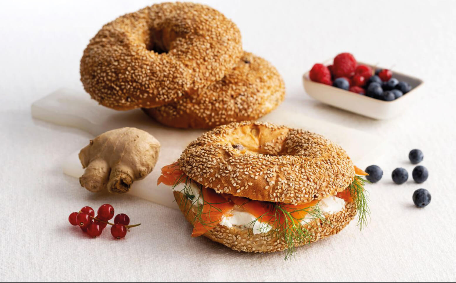 Bagel con sesamo con Zen